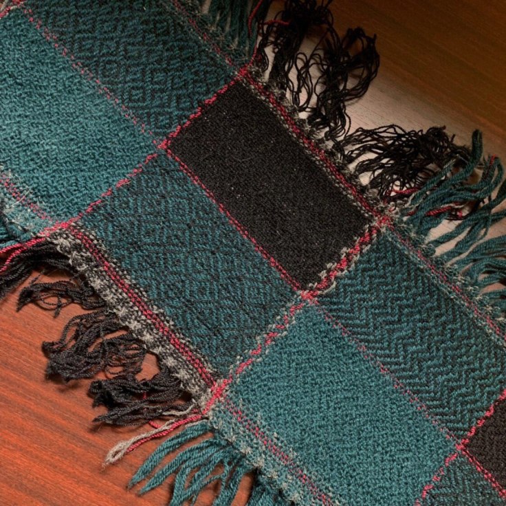 Sampler of a plaid blanket shawl